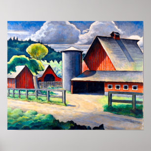 Die Farm Kenjiro Nomura 1934 Rustikale Kunst  Poster