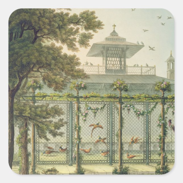 Die Fasanterie, eingraviert von Joseph Constantine Quadratischer Aufkleber (Vorderseite)