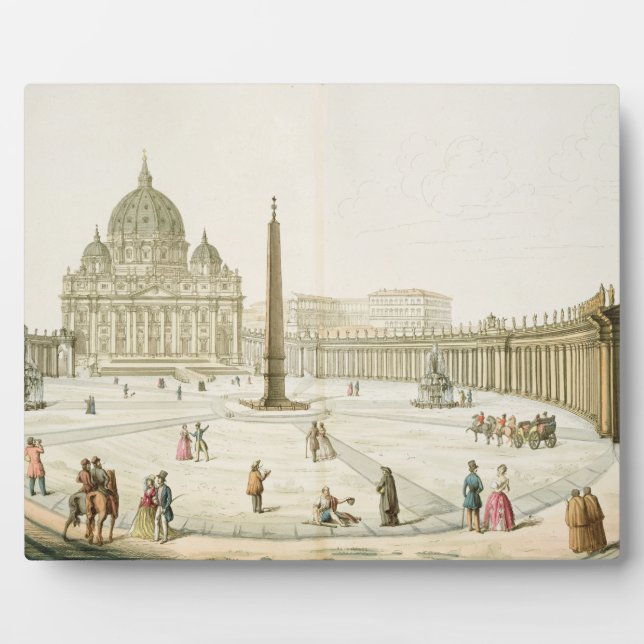 Die Fassade des Petersdoms in Rom mit der Piazza i Fotoplatte (Vorderseite)