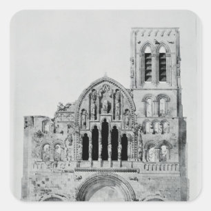 Die Fassade von La Madeleine de Vezelay Quadratischer Aufkleber