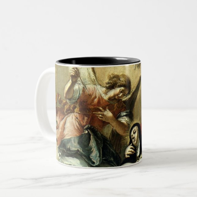 Die Faszination St. Therese - Fontebasso Zweifarbige Tasse (Vorderseite Links)