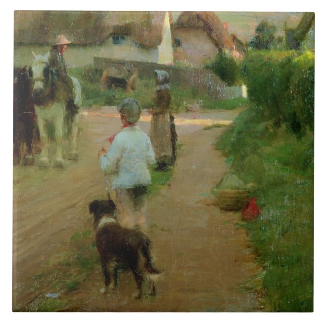 Die Faulenzer, 1888 (Öl auf Leinwand) Fliese (Vorderseite)
