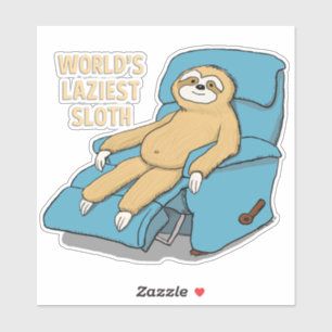 Die faulste Sloth der Funny World in Recliner Aufkleber
