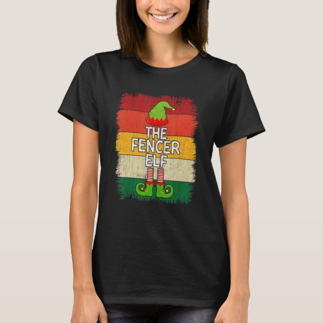 Die Fechter-Elf-Matching-Group-Weihnachtsfeier Paj T-Shirt (Vorderseite)