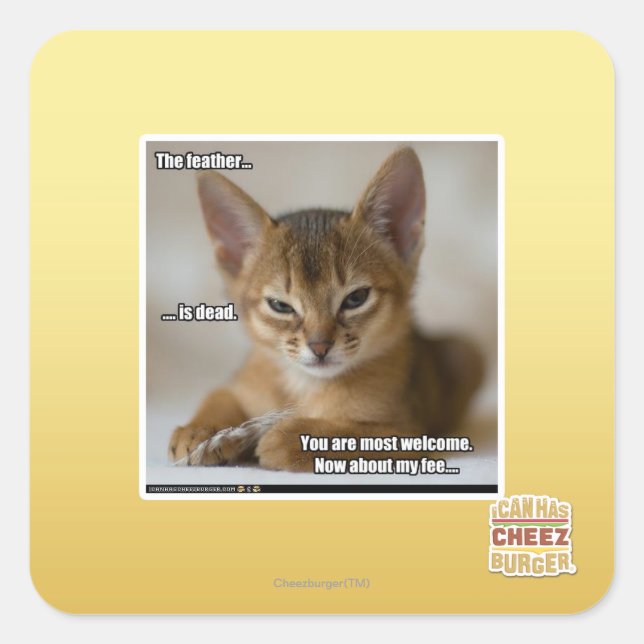 Die Feder ist tot. Quadratischer Aufkleber (Vorderseite)