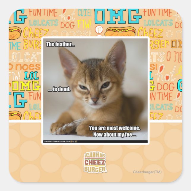 Die Feder ist tot Quadratischer Aufkleber (Vorderseite)