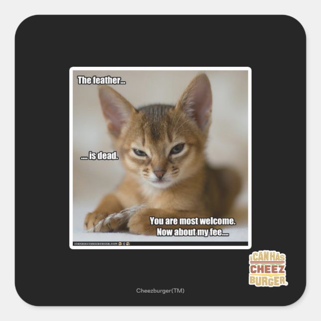 Die Feder ist tot. Quadratischer Aufkleber (Vorderseite)