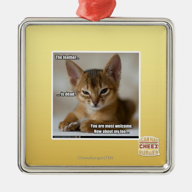 Die Feder ist tot Silbernes Ornament (Vorne)