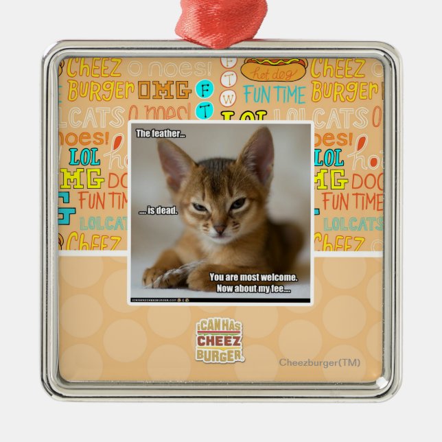 Die Feder ist tot Silbernes Ornament (Vorne)