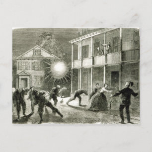 Die Federals, die die Stadt Charleston beschimpfen Postkarte