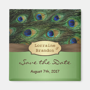 Die Federn des Pfaus Save the Date Magnet