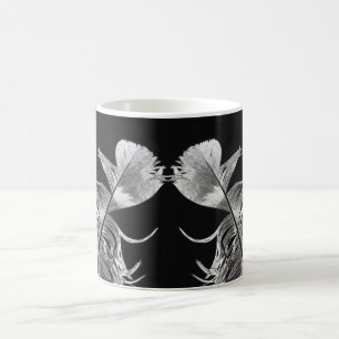 Die Federn schwarz u. weiße photographische Kunst Tasse
