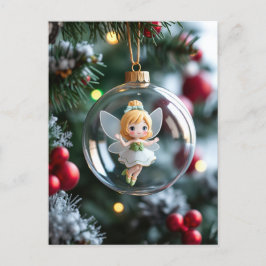 Die Fee im Weihnachtsbaum Feiertagspostkarte