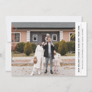 Die Feier ist jetzt von hier, die Feiertage-Ankünd Feiertagskarte