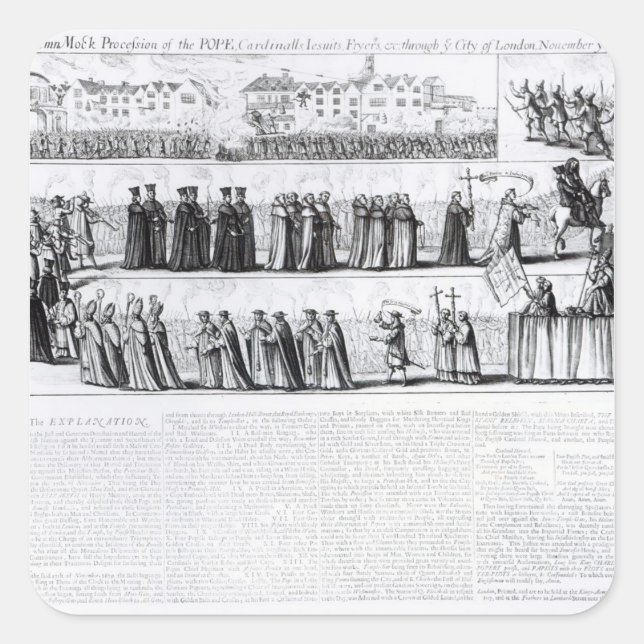 Die feierliche Mock-Prozession Quadratischer Aufkleber (Vorderseite)