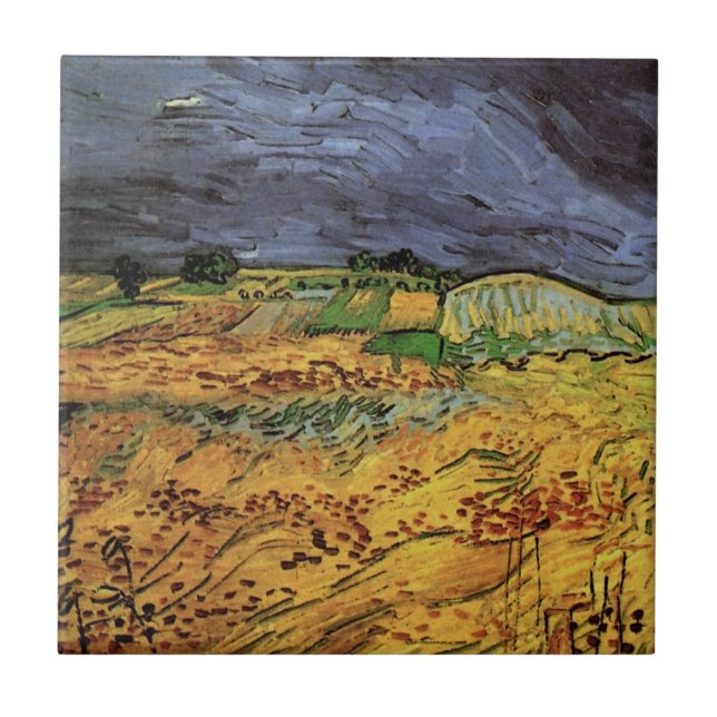 Die Felder von Vincent van Gogh Fliese (Vorderseite)