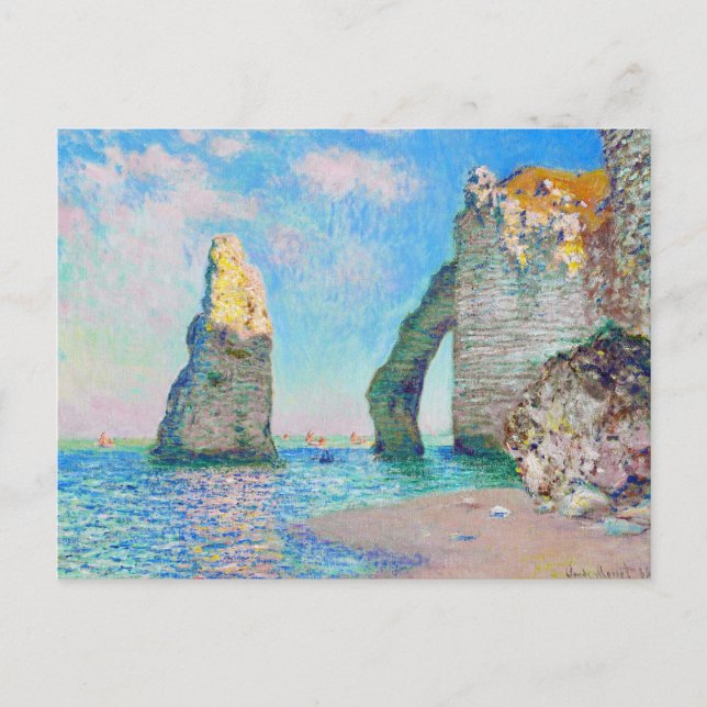 Die Felsennadel und der Porte d'Aval Claude Monet Postkarte (Vorderseite)