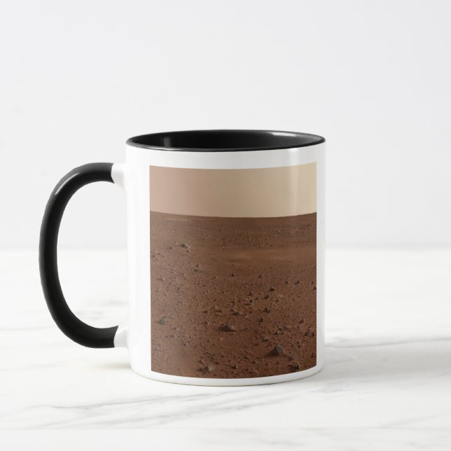 Die felsige Oberfläche der Mars Tasse (Links)