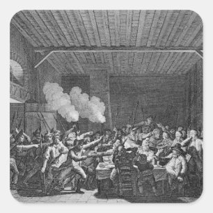 Die Festnahme von Louis XVI in Varennes Quadratischer Aufkleber
