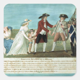 Die Festnahme von Louis XVI und seine Familie Quadratischer Aufkleber