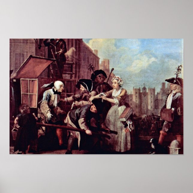 Die Festnahme zum Diebstahl " von Hogarth William Poster (Vorne)