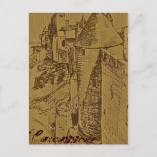 Die Festung von Carcassone Postkarte