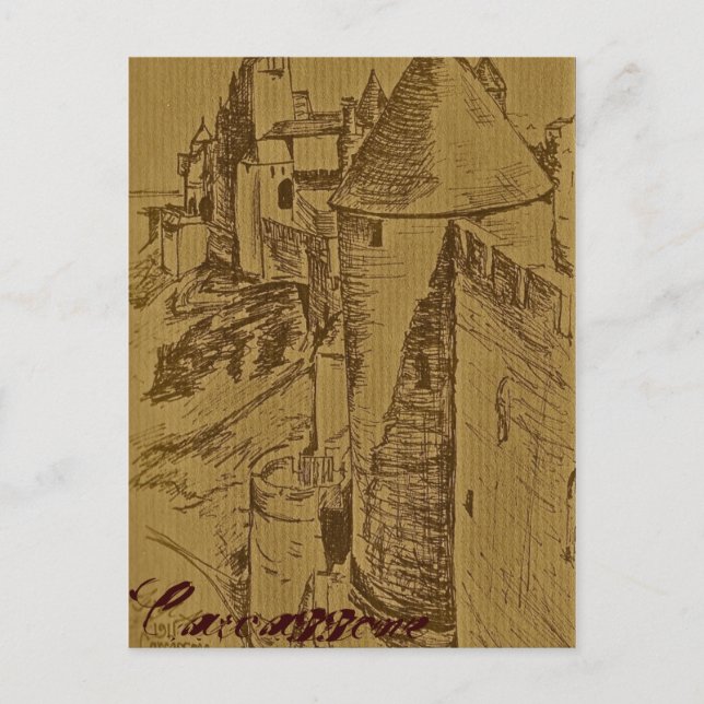 Die Festung von Carcassone Postkarte (Vorderseite)