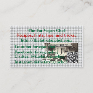 Die fetten veganen Kochskarten Visitenkarte