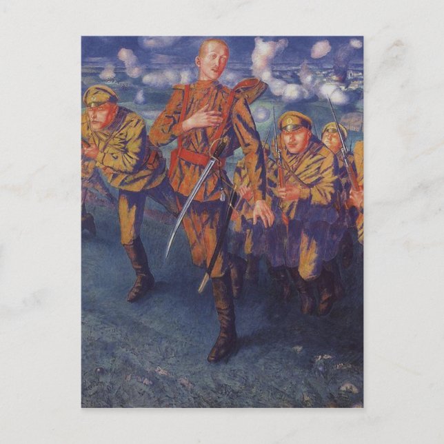 Die Feuerlinie von Kuzma Petrov-Vodkin Postkarte (Vorderseite)