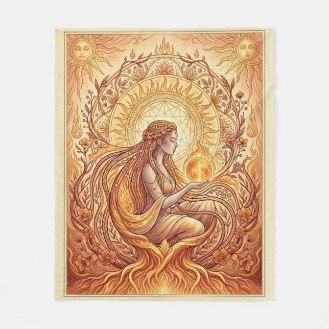 Die Feuerpriesterin Fleecedecke (Vorderseite)