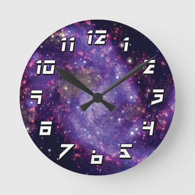Die Feuerwerksgalaxie Weltraum-Foto Runde Wanduhr (Vorderseite)