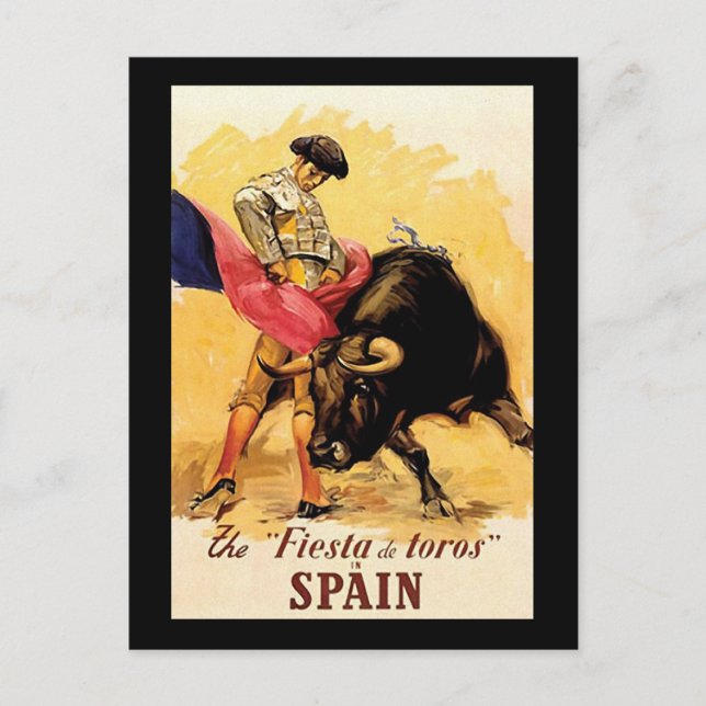 Die Fiesta de Toros in Spanien Postkarte (Vorderseite)