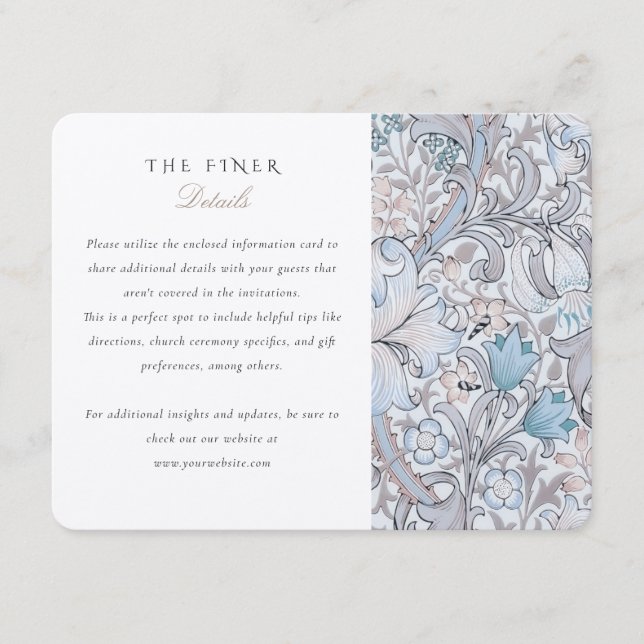 Die Finer Details Card Lilies William Morris Begleitkarte (Vorderseite)