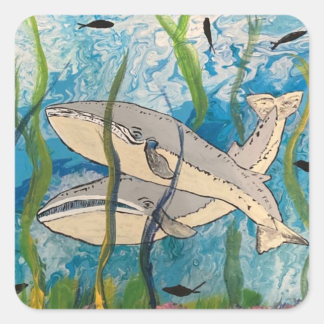 DIE FINNWALLE QUADRATISCHER AUFKLEBER (Vorderseite)