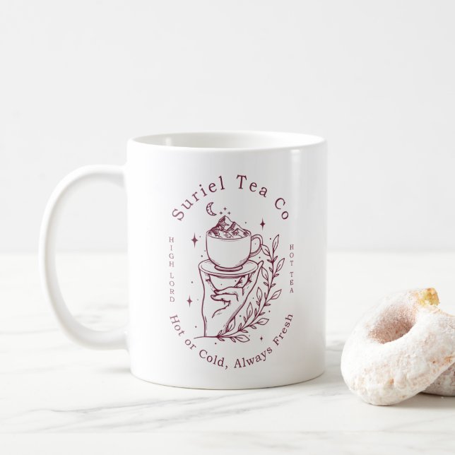 Die Firma ACOTAR Velaris Suriel Tea Co. Kaffeetasse (Mit Donut)