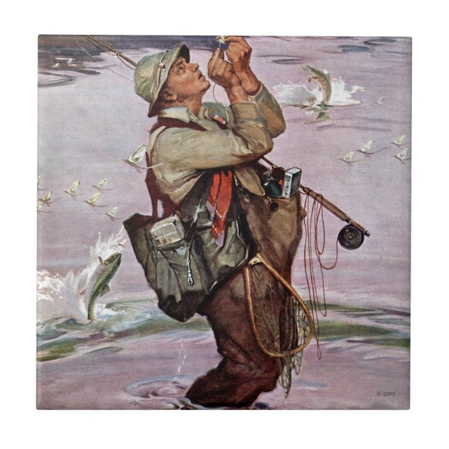 Die Fische springen Fliese (Vorderseite)