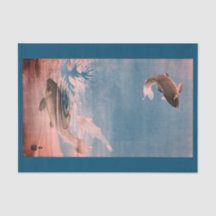 Die FISCHE SPRINGEND IN WASSER Seidenpapier