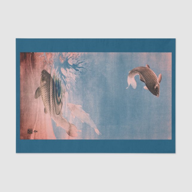 Die FISCHE SPRINGEND IN WASSER Seidenpapier (Vorderseite)