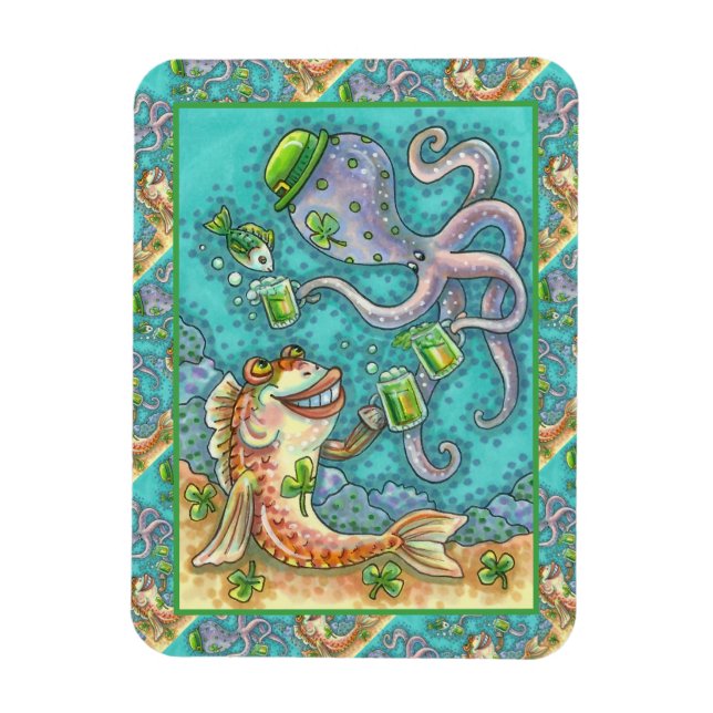 DIE FISCHE UND OCTOPUS DER STADT BIEN MAGNET (Vertikal)