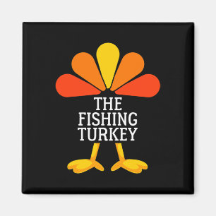 Die fischende Türkei Lustiges Erntedankfest Passen Magnet