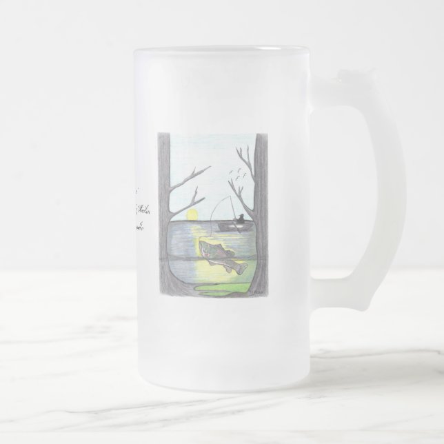 Die Fisherman... Mattierte Tasse aus Glas... (Rechts)