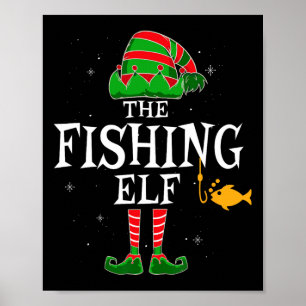 Die Fishing Elf Group Matching Family Weihnachten  Poster