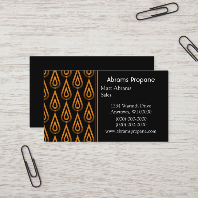 Die flackernde Flames Business Card Visitenkarte (Vorderseite/Rückseite Beispiel)