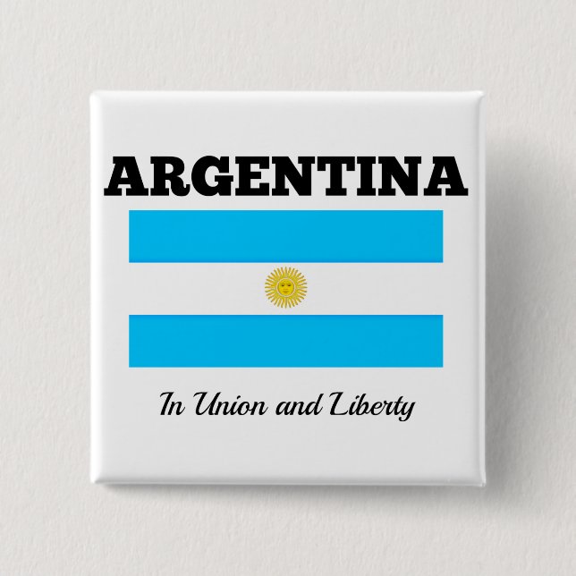 Die Flagge Argentiniens mit dem Motto Button (Vorderseite)