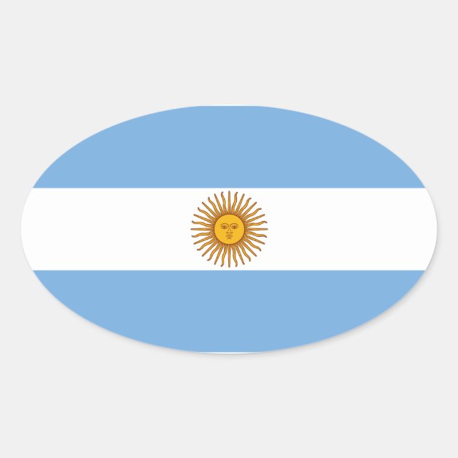 Die Flagge Argentiniens Ovaler Aufkleber (Vorderseite)