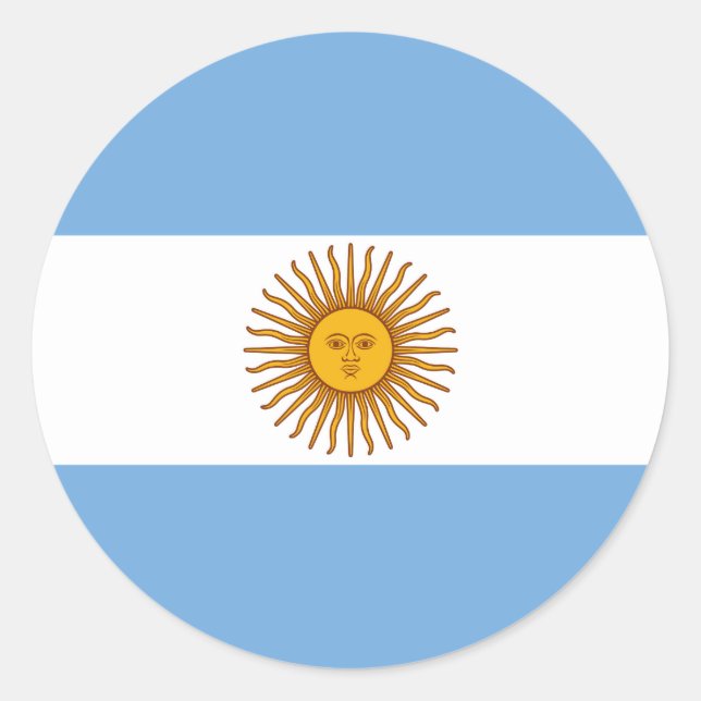 Die Flagge Argentiniens Runder Aufkleber (Vorderseite)