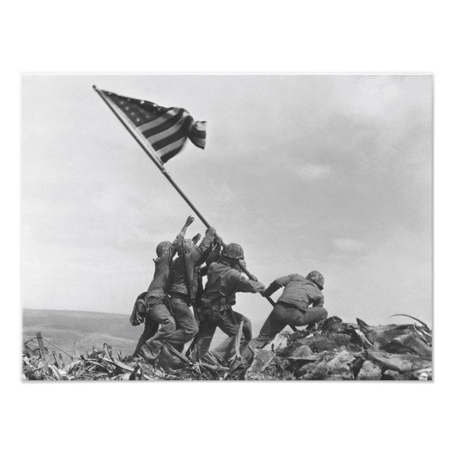 Die Flagge auf Iwo Jima Fotodruck (Vorne)