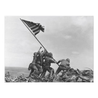 Die Flagge auf Iwo Jima hissen Fotodruck