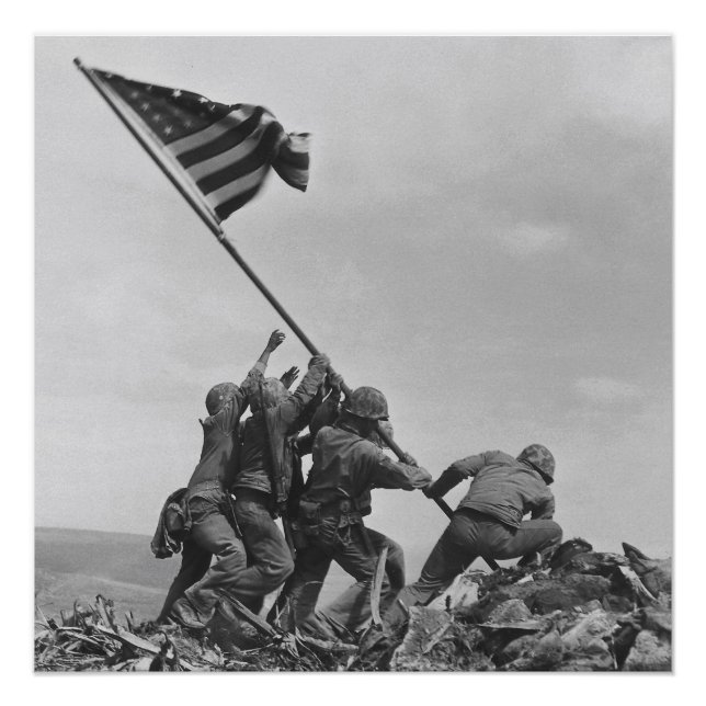 Die Flagge auf Iwo Jima Poster (Vorderseite)