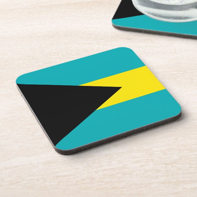 Die Flagge Bahamas Getränkeuntersetzer (Linke Seite)
